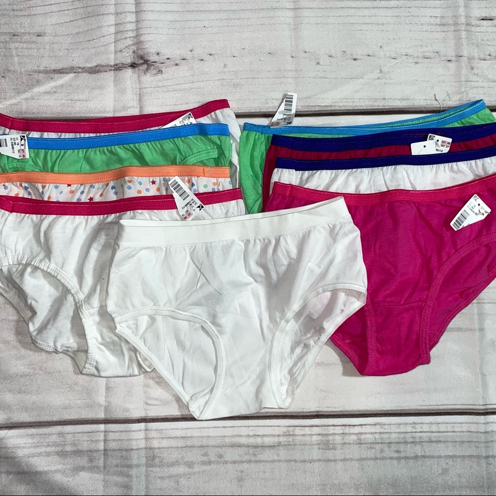 (10) Girls Mixed Lot of 9 Underwear Panties New